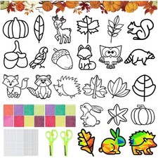 24 Stück Fensterbilder Herbst