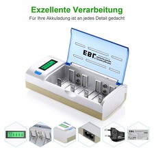EBL LCD Ladegerät für AA AAA C D 9V NiMH/NiCD Akkus mit Entlade & Schutzfunktion
