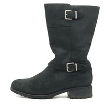 UGG Damen 1016163 Stiefel Schwarz Leder Mittel Classic Bikerstiefel EU 39