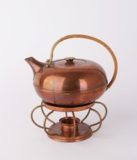 Harald Buchrucker Kupfer Teekessel mit Rechaud Stövchen Design 50er Jahre