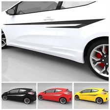 Seitenaufkleber Racing Streifen Dekor Schwarz Auto Sticker 200x11 cm N100422E