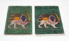 Original Perserteppich Gabbeh Ghashghai 2 Stk Orientteppich 60 cm x 40 cm Neu