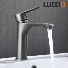 Hochwertige Waschbecken Bad Armatur, Moderner Mischer inklusive Ablauf matt Grau