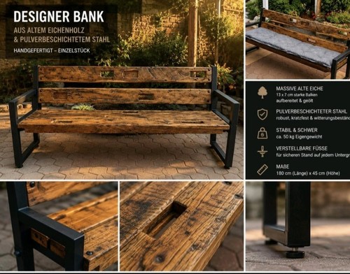 Designer bank eiche - bank, holz