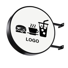 Leuchtkasten LED Doppelseitig 50cm Leuchtreklame Nasenschild Lichtwerbung Rund