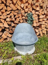 schöne Zink Sitzwannne gute alte Blech Sitzbadewanne Teich Deko Zinkwanderl 