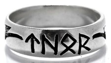 Ring Fingerring Thor aus 925 Sterling Silber, Gr. 52-78 Blitz Donner Gott Runen