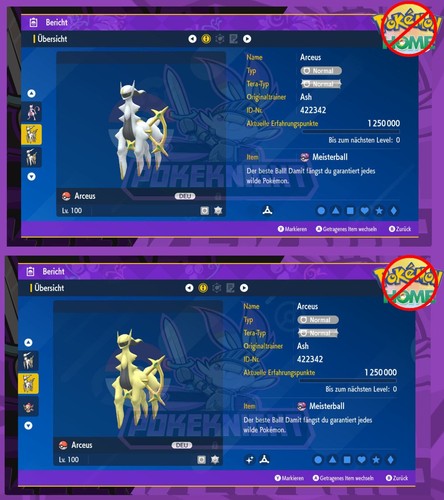 Arceus shiny non - arceus, 6dv