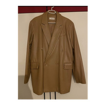 Mango blazer kunstleder beige - mango,