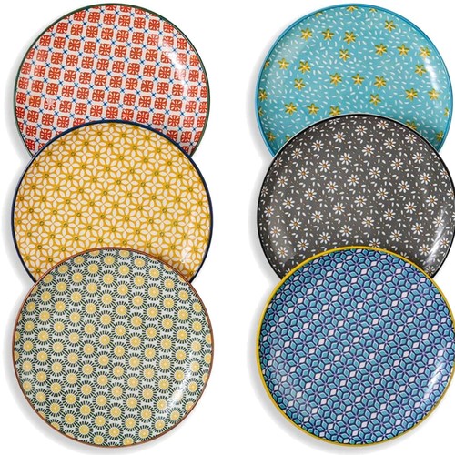Bunte dessert teller - set, 6