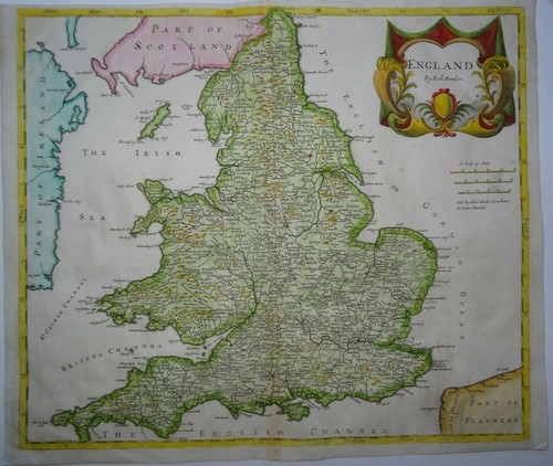 Antike karte von england und - england,