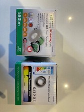 Klingelbeleuchtung Fest Einbaustrahler warmweiß IP65 Blende weiß & satin chrom 8B x10