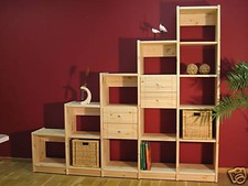 Regal Regalsystem Stufenregal Holz Kiefer massiv natur flexibel & erweiterbar