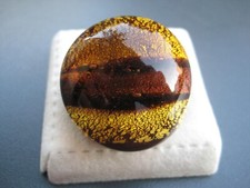 % _Antica Murrina - Ring - Muranoglas - Gold/Braun - Größe 53  #400 _ %