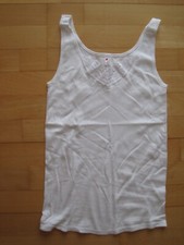 SCHÖLLER Unterhemd mit Batist-Spitze Einsatz 100% Baumwolle Gr. 42   NEU