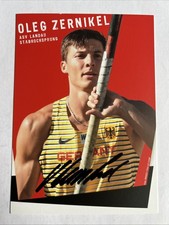 original sign. Autogrammkarte Leichtathletik Stabhochsprung Oleg Zernikel