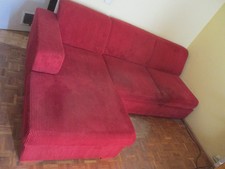 Sofa mit Recamiere, Schlafsofa, 250 cm L. , warmes Rot, Frankfurt/Main