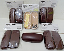 6 x Brillenetui Brillenbox Hartschale Retro-Look mit Brillenband und Brillentuch