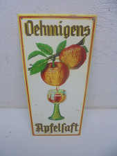 Blechschild Oehmingens Apfelsaft    Ungereinigter Fundzustand