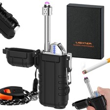 Lighter Aufladbar Elektrisches Feuerzeug mit LED-Batterieanzeige & Taschenlampe