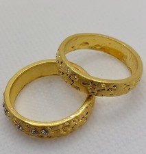 Ringe für Paare18 Karat vergoldet gravierte Ringe Herren u Damenpaarring