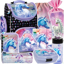 UNICORN PFERD EINHORN Schulranzen 9  Set Federtasche Ranzen Tornister Schultüte