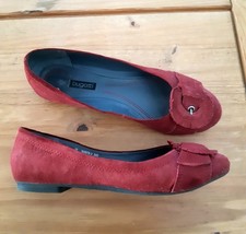 exklusiv Bugatti Ballerina rot Größe 39 Velour-/Wildleder auch für Dirndl Tracht