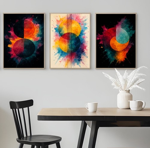 3er set abstrakte rund - set,