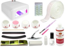 XXL Nail Einsteiger STARTER SET UV Gele 4x15ml UV Lampe weiss Set-73