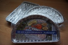 Alu Grillschalen Grillpfannen Schalen Grillen Aluminium BBQ halbrund + eckig