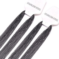 Edelstahl Ankerkette Halskette Kette Herren Damen Silber Gold 1mm 45-60cm