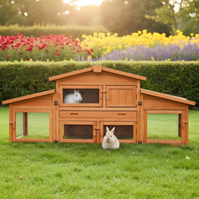 Hasenstall Kaninchen Stall König XXL mit Auslauf Freilauf Kleintier Käfig Gehege