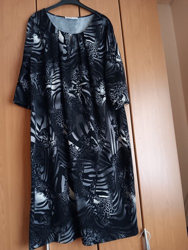 Schwarz grau lila - kleid, von