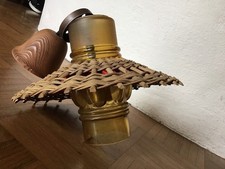 Lampenschirm Rustikal Vintage,Durchm.28cm,KorbGeflecht Holz Glas Kupfer,Funktion