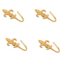 4 x Fleur De Lys MESSING Vorhang Krawatte Rücken Haken Halter Wandseil Vorhang hängen