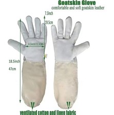 hochwertige Imkerhandschuhe aus Ziegenleder und Baumwolle, Einheitsgröße, unisex