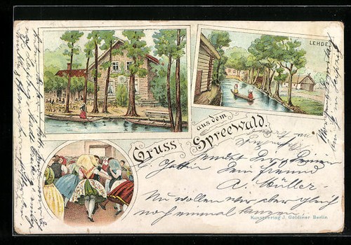 Lithographie lehde spreewald - lithographie, /spreewald