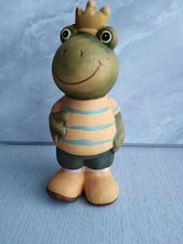 Frosch Keramik Figur H 16cm Deko Sammelfigur Froschkönig stehend