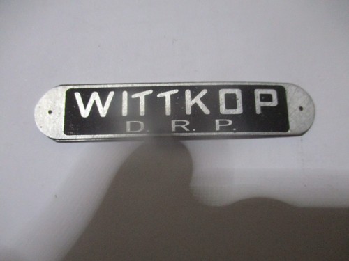 Nameplate wittkop p - wittkop, d.r.p