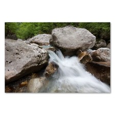 Postereck 0247 Poster Leinwand Wasserfall, Steine Natur Wasser Landschaft Wald