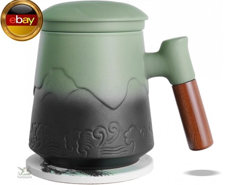 Teetasse mit deckel und sieb - und,