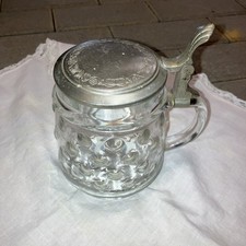 Original BMF Bierseidel Zinndeckel Bierkrug Humpen Krug Glas 0,5L Bubbles Retro