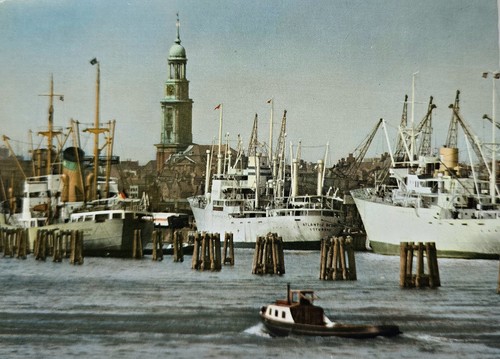 Hamburg hafen michel - ak,