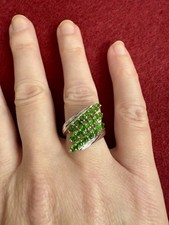 HSE - NTF - imposanter Chromdiopsid Ring 925er Silber rhod. ca. 1,69 ct RW 16