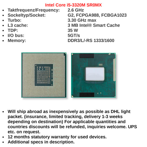 Intel core 3320m - intel, i5-3320m