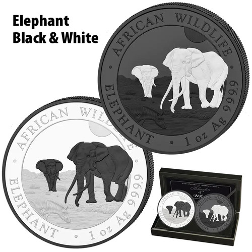Silbermünzen elefant black - silbermünzen, &