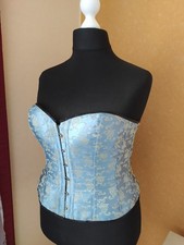 Korsett Hellblau Gelb Brokat STeampunk Gr. L/XL Barock Gothic Cotelli Collection