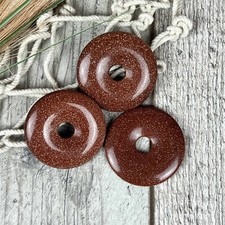 Synthetisch hergestellter Goldfluß Donut 40mm Edelstein Anhänger