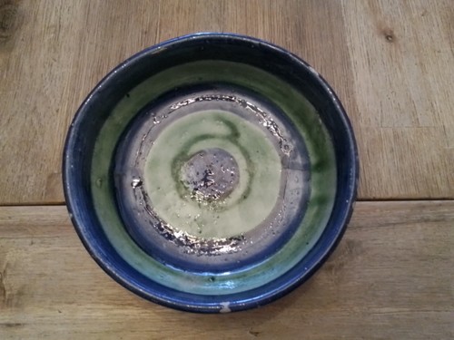 Blau grüne keramikschale - blau,