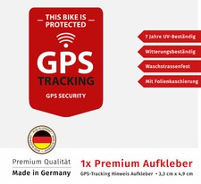 Aufkleber Fahrrad GPS Tracking Warnung Bike Sticker Wetterfest UV-Beständig